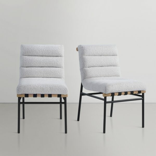 Burke Boucle Fabric Upholstered Dining Chair