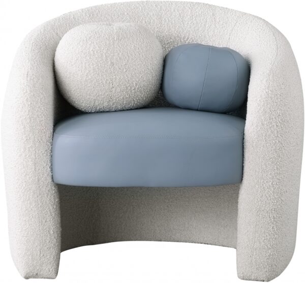 Acadia Boucle Fabric Upholstered and Vegan Leather Upholstered Accent Chair