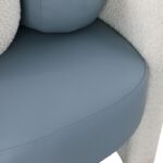 Acadia Boucle Fabric Upholstered and Vegan Leather Upholstered Accent Chair