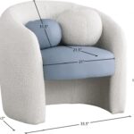 Acadia Boucle Fabric Upholstered and Vegan Leather Upholstered Accent Chair