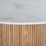 Oakhill 47" Marble Top And Mango Wood Base Dining Table