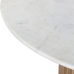 Oakhill 47" Marble Top And Mango Wood Base Dining Table