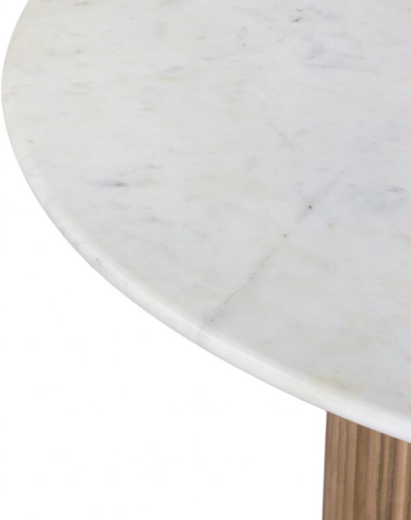 Oakhill 47" Marble Top And Mango Wood Base Dining Table
