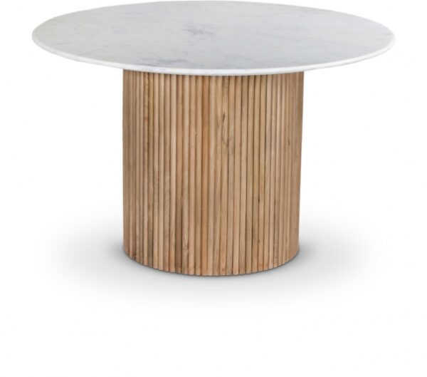 Oakhill 47" Marble Top And Mango Wood Base Dining Table
