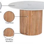 Oakhill 47" Marble Top And Mango Wood Base Dining Table