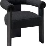 Barrel Boucle Fabric Upholstered Dining Chair