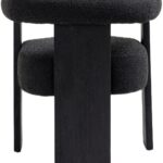 Barrel Boucle Fabric Upholstered Dining Chair