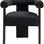Barrel Boucle Fabric Upholstered Dining Chair