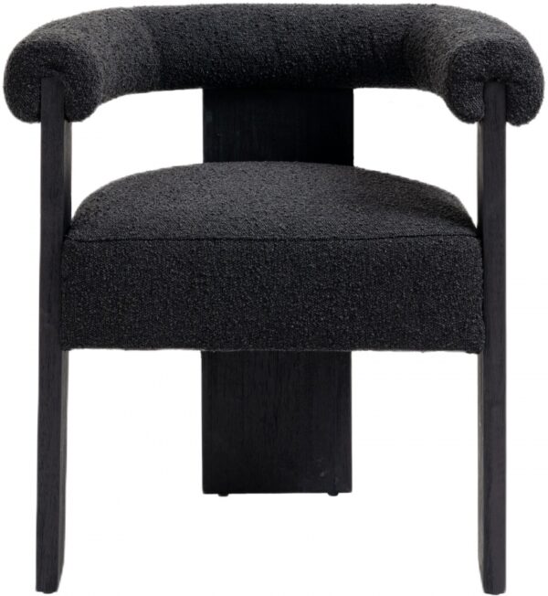 Barrel Boucle Fabric Upholstered Dining Chair