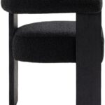 Barrel Boucle Fabric Upholstered Dining Chair