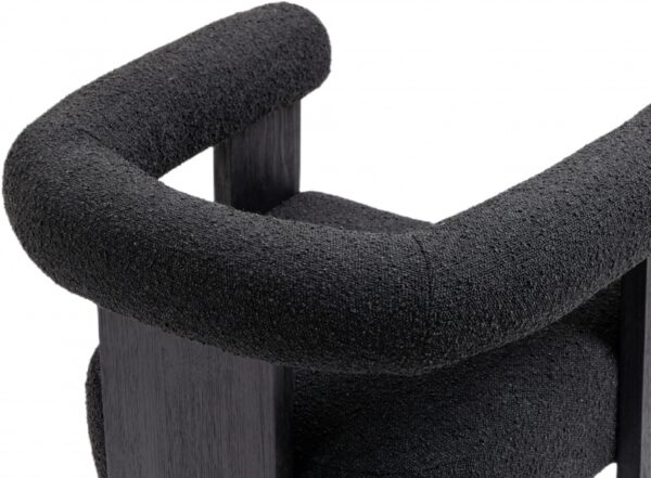 Barrel Boucle Fabric Upholstered Dining Chair