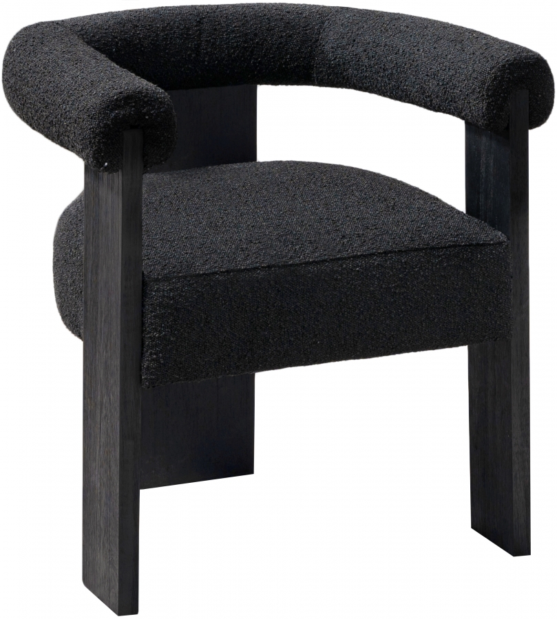 Barrel Boucle Fabric Upholstered Dining Chair