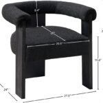Barrel Boucle Fabric Upholstered Dining Chair