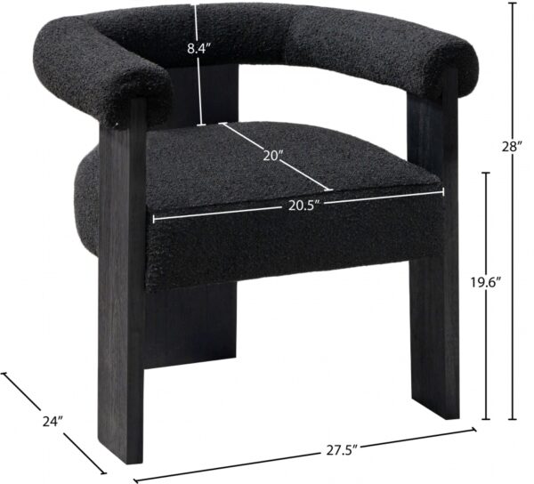 Barrel Boucle Fabric Upholstered Dining Chair