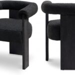 Barrel Boucle Fabric Upholstered Dining Chair