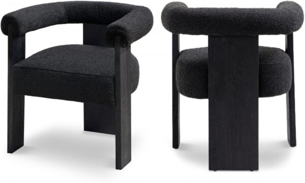 Barrel Boucle Fabric Upholstered Dining Chair