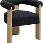 Barrel Boucle Fabric Upholstered Dining Chair