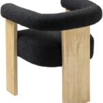 Barrel Boucle Fabric Upholstered Dining Chair