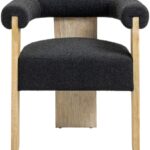 Barrel Boucle Fabric Upholstered Dining Chair