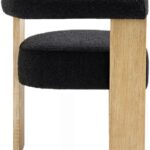 Barrel Boucle Fabric Upholstered Dining Chair