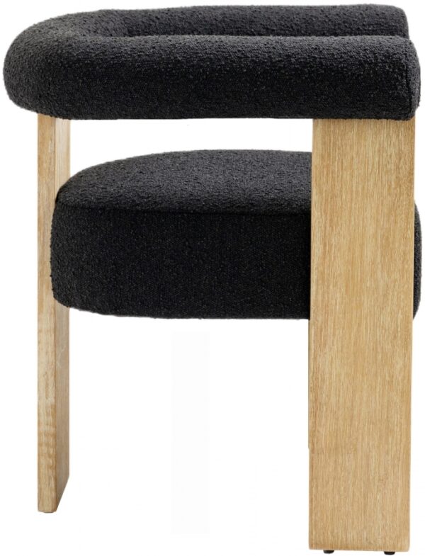 Barrel Boucle Fabric Upholstered Dining Chair