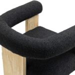 Barrel Boucle Fabric Upholstered Dining Chair