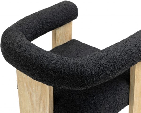 Barrel Boucle Fabric Upholstered Dining Chair