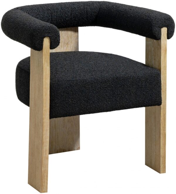 Barrel Boucle Fabric Upholstered Dining Chair