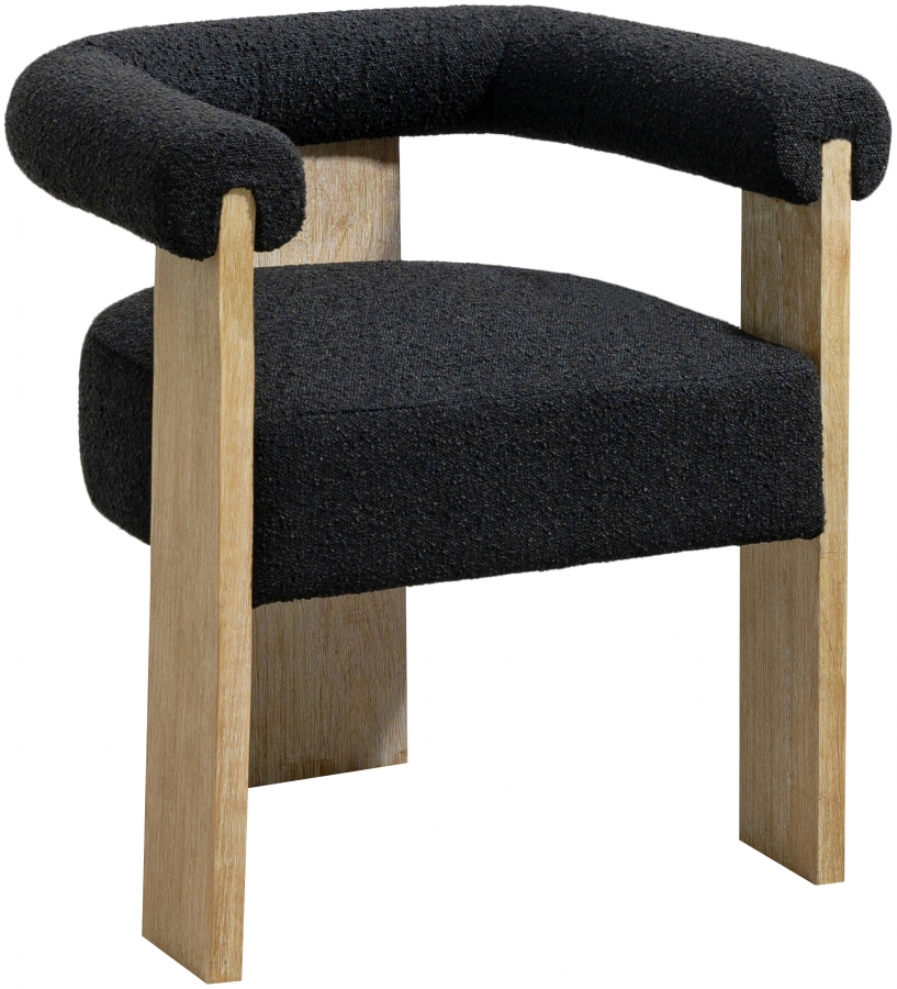 Barrel Boucle Fabric Upholstered Dining Chair