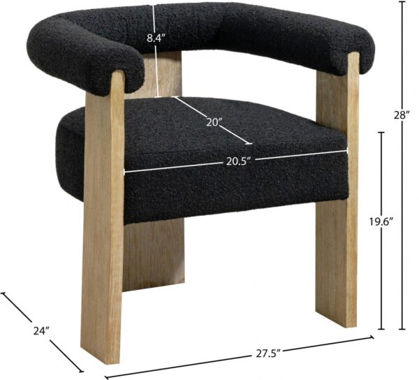 Barrel Boucle Fabric Upholstered Dining Chair