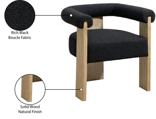 Barrel Boucle Fabric Upholstered Dining Chair