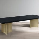 Immerse 84" - 123.5" Lacquer Top And Stainless Steel Base Extendable Dining Table