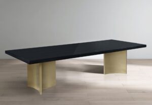 Immerse 84" - 123.5" Lacquer Top And Stainless Steel Base Extendable Dining Table