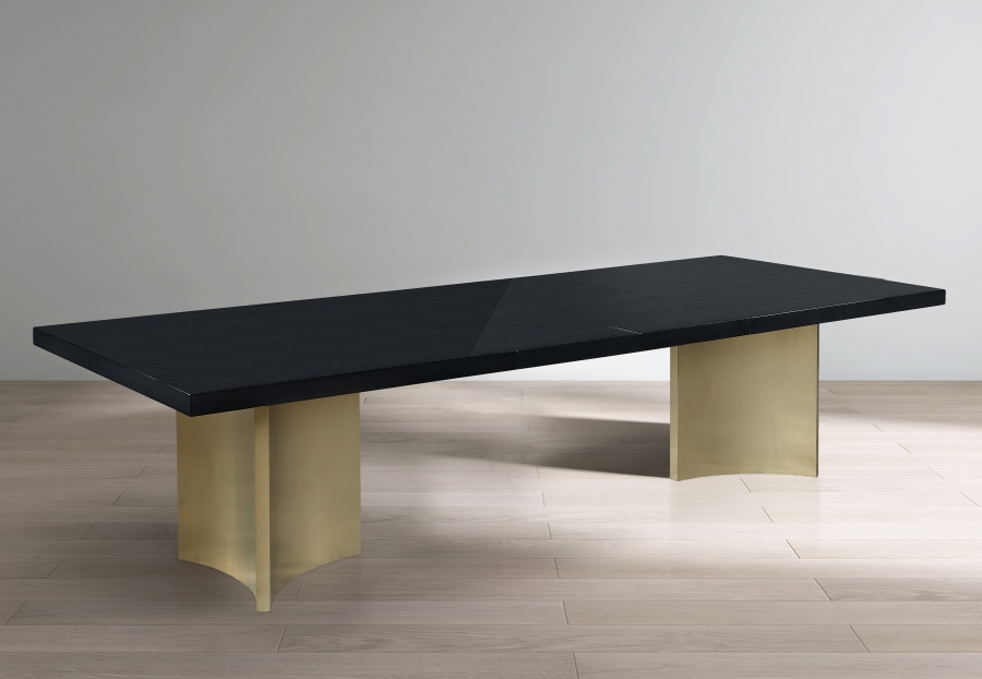 Immerse 84" - 123.5" Lacquer Top And Stainless Steel Base Extendable Dining Table