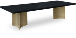 Immerse 84" - 123.5" Lacquer Top And Stainless Steel Base Extendable Dining Table