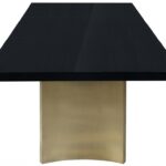 Immerse 84" - 123.5" Lacquer Top And Stainless Steel Base Extendable Dining Table