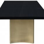 Immerse 84" - 123.5" Lacquer Top And Stainless Steel Base Extendable Dining Table