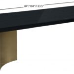 Immerse 84" - 123.5" Lacquer Top And Stainless Steel Base Extendable Dining Table