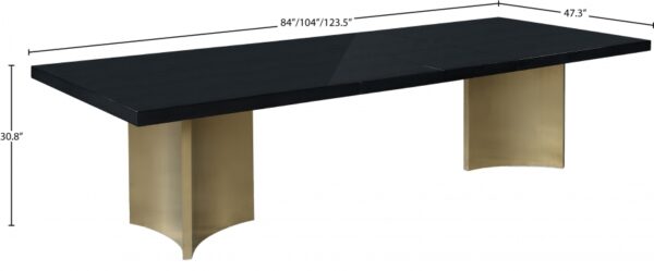 Immerse 84" - 123.5" Lacquer Top And Stainless Steel Base Extendable Dining Table