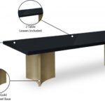 Immerse 84" - 123.5" Lacquer Top And Stainless Steel Base Extendable Dining Table