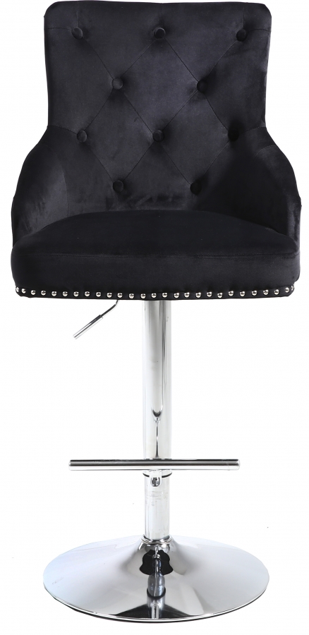 Claude Velvet Upholstered Adjustable Bar | Counter Stool