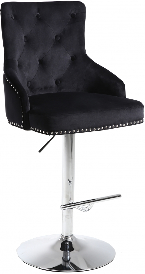 Claude Velvet Upholstered Adjustable Bar | Counter Stool