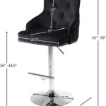 Claude Velvet Upholstered Adjustable Bar | Counter Stool