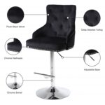 Claude Velvet Upholstered Adjustable Bar | Counter Stool
