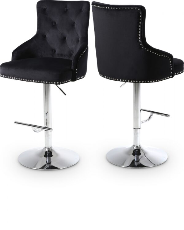 Claude Velvet Upholstered Adjustable Bar | Counter Stool