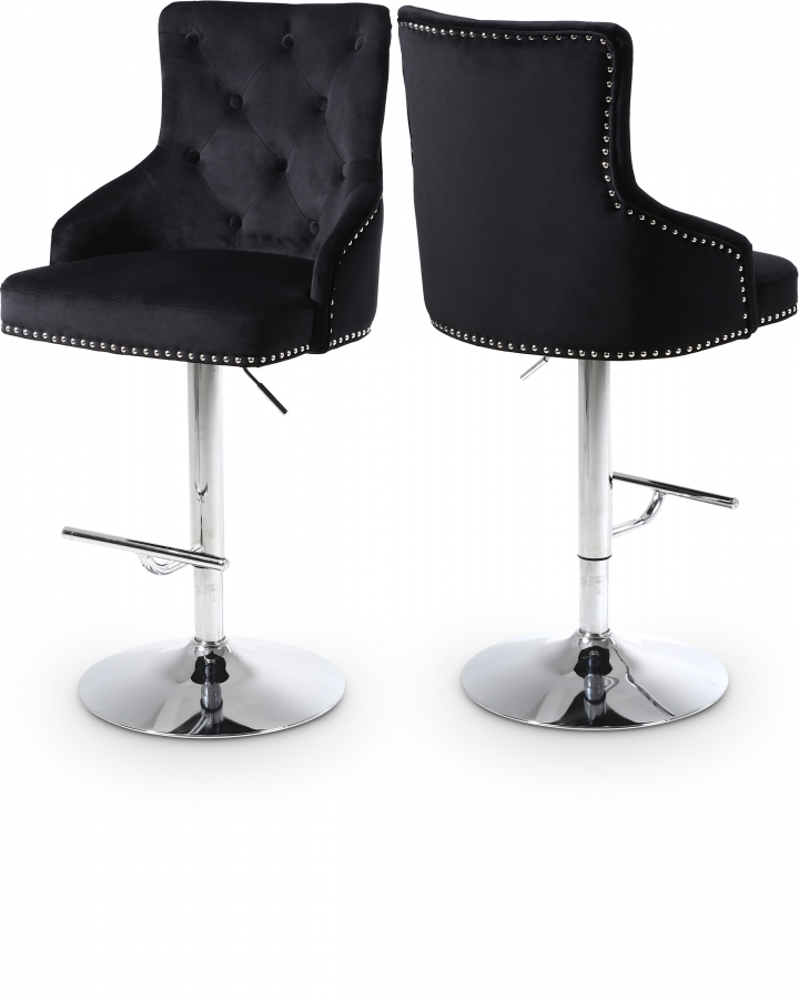 Claude Velvet Upholstered Adjustable Bar | Counter Stool