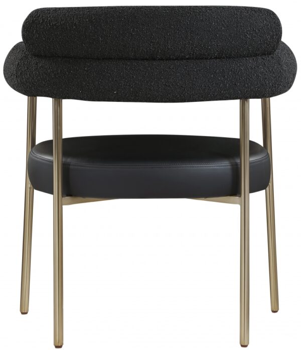 Blake Boucle Fabric Upholstered and Vegan Leather Upholstered Dining Chair