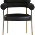 Blake Boucle Fabric Upholstered and Vegan Leather Upholstered Dining Chair