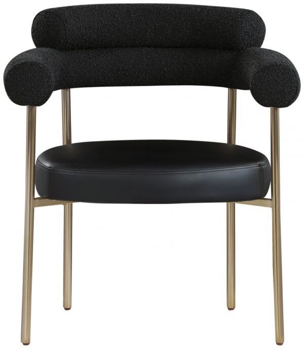 Blake Boucle Fabric Upholstered and Vegan Leather Upholstered Dining Chair