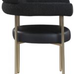 Blake Boucle Fabric Upholstered and Vegan Leather Upholstered Dining Chair